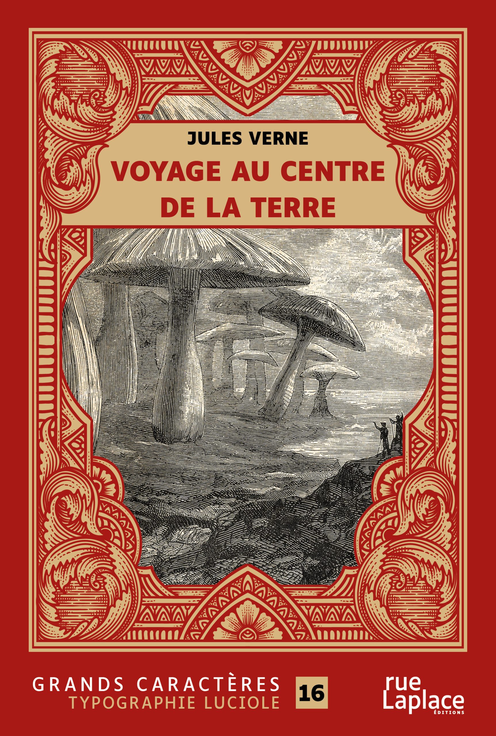 Couverture du livre en grands caractères - gros caractères - Voyage au centre de la terre de Jules Verne