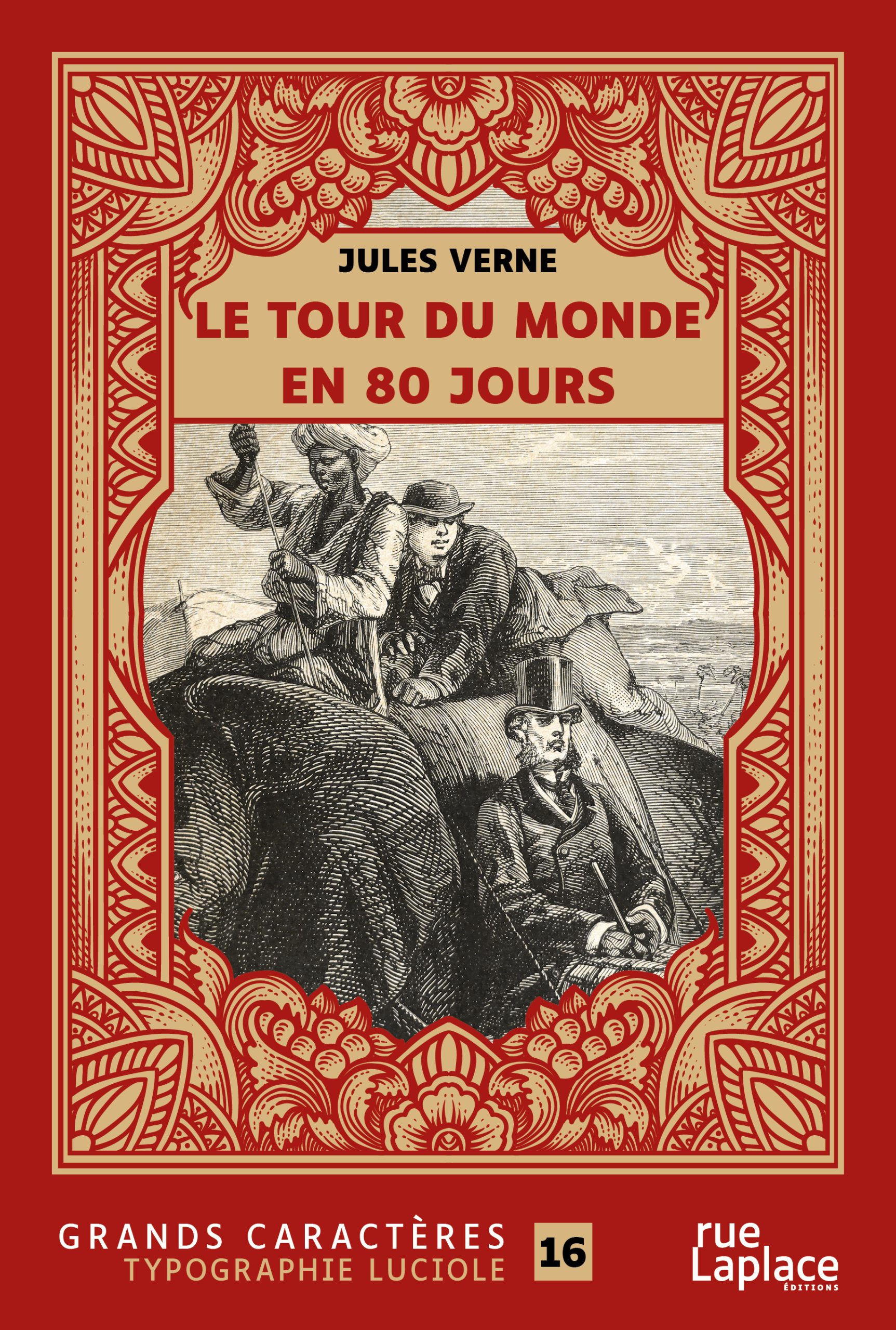 Couverture du livre en grands caractères - gros caractères - Le tour du monde en 80 jours de Jules Verne