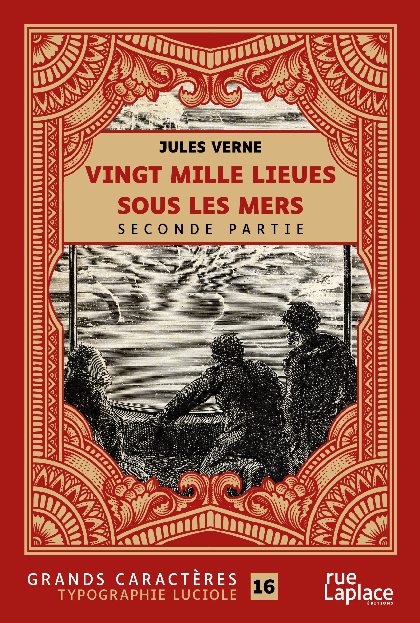 Couverture du livre en grands caractères - gros caractères - Vingt mille lieues sous les mers de Jules Verne