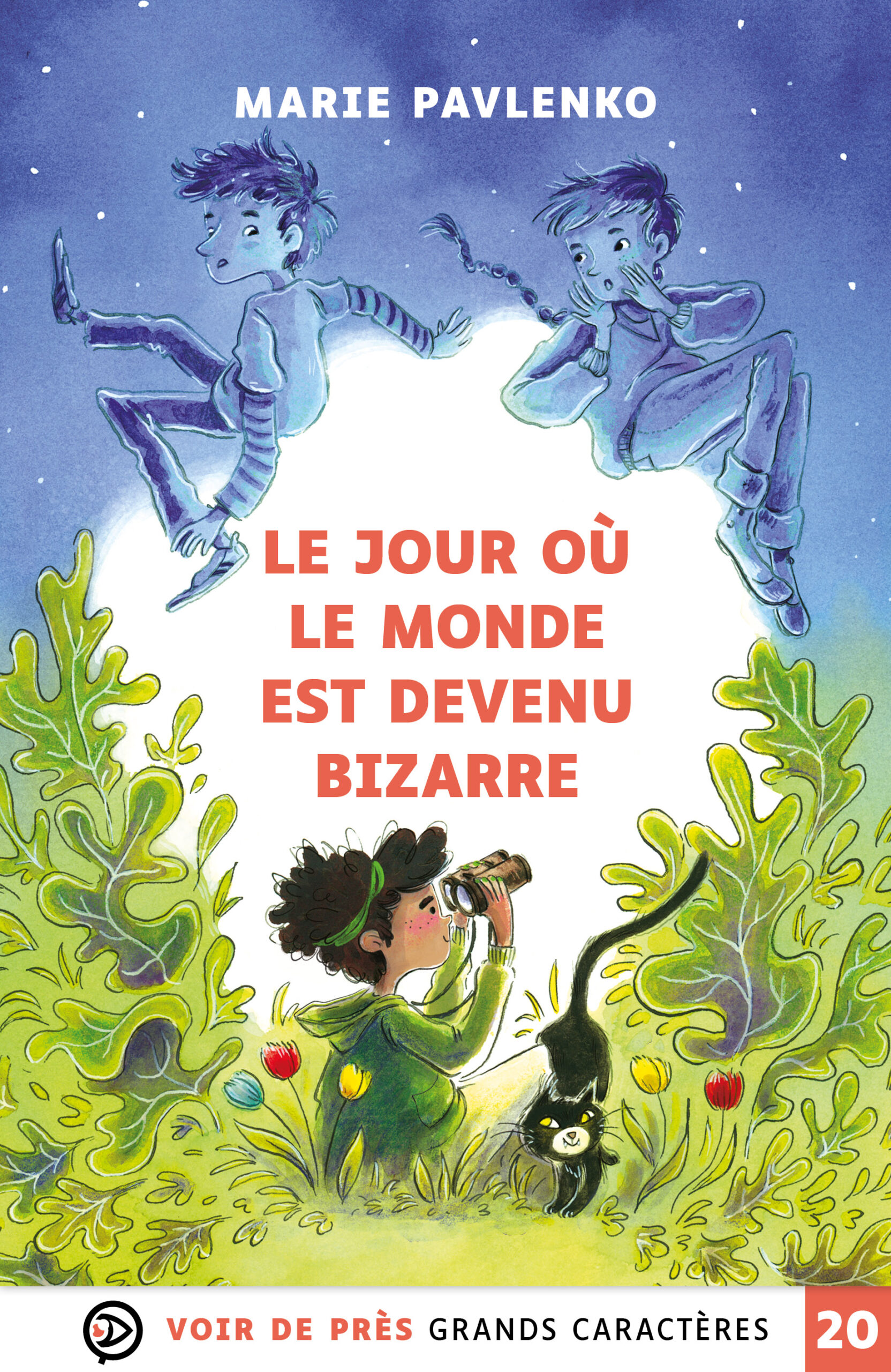 Couverture du livre en grands caractères « Le jour où le monde est devenu bizarre » de Marie Pavlenko, publié par Voir de près, en taille 20