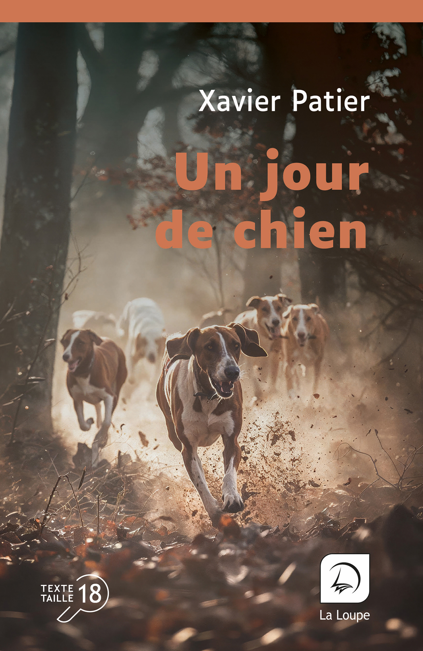 Couverture du livre « Un jour de chien » de Xavier Patier, en grands caractères (taille 18), éditions La Loupe.
