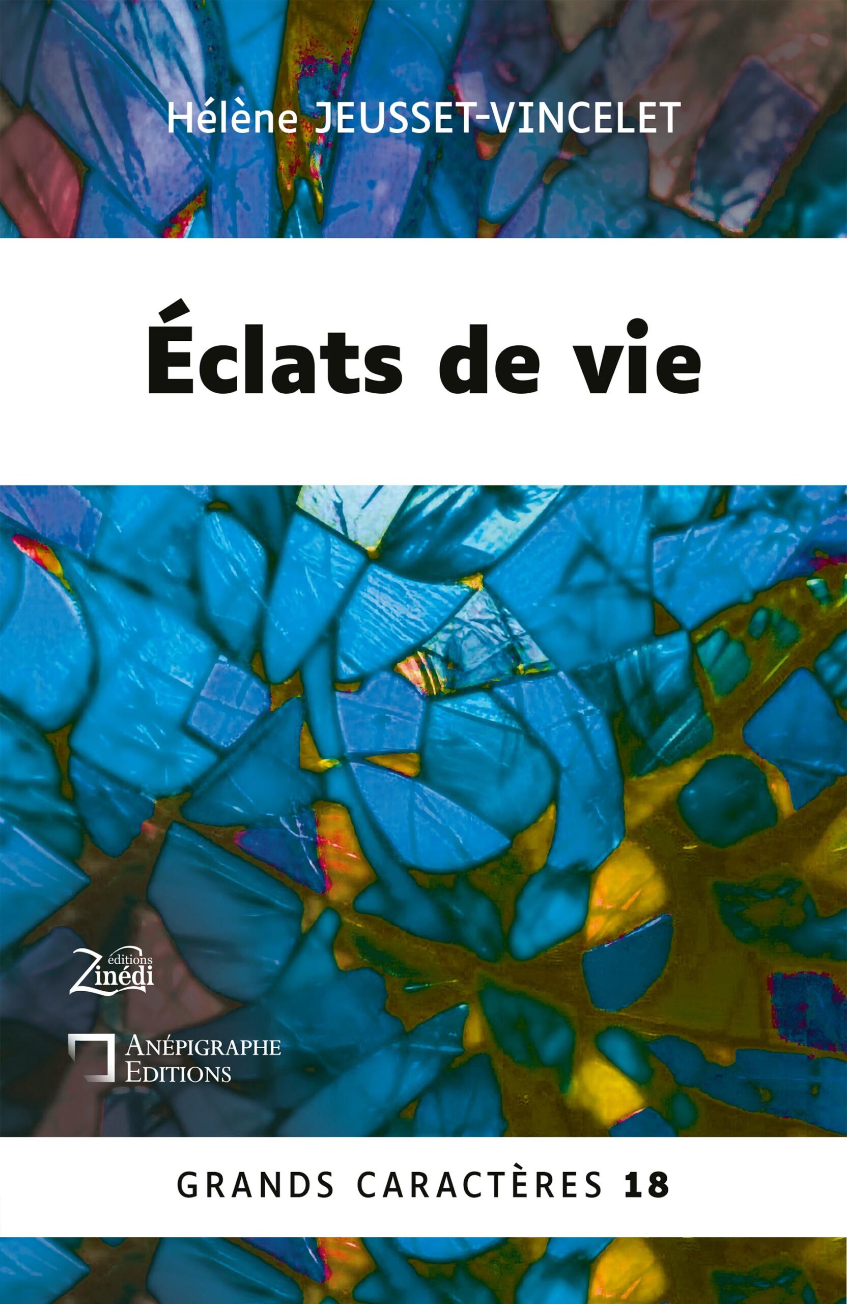 Couverture du livre Éclats de vie d’Hélène Jeusset-Vincelet, en grands caractères (taille 18).