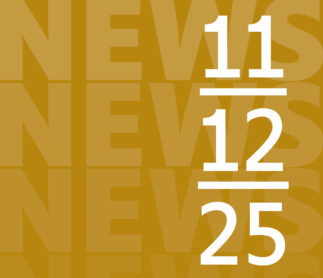 Visuel carré or et blanc avec le mot « NEWS » en fond et la date « 11 12 25 » au premier plan.