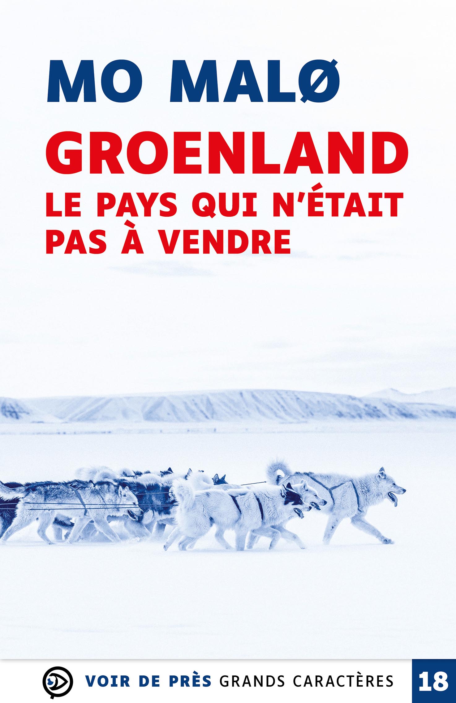 Photographie d’un attelage de chiens de traîneau courant sur une vaste étendue enneigée. À l’arrière-plan, des montagnes basses se dessinent sous un ciel pâle, dans une ambiance froide et lumineuse.