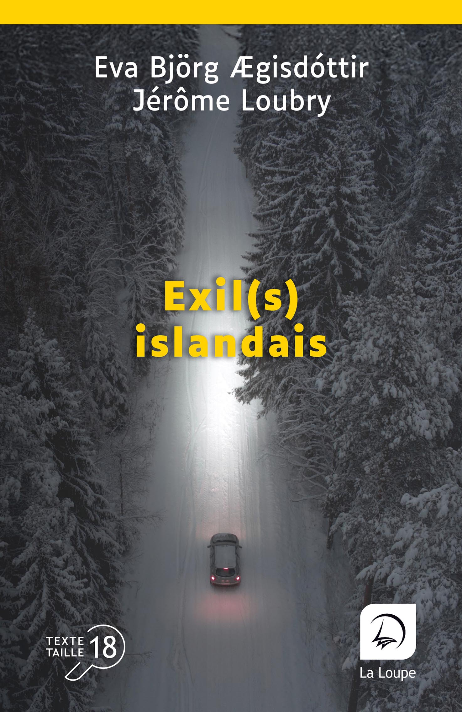 Couverture du livre « Exil(s) islandais » d’Eva Björg Ægisdóttir et Jérôme Loubry, édition en grands caractères.