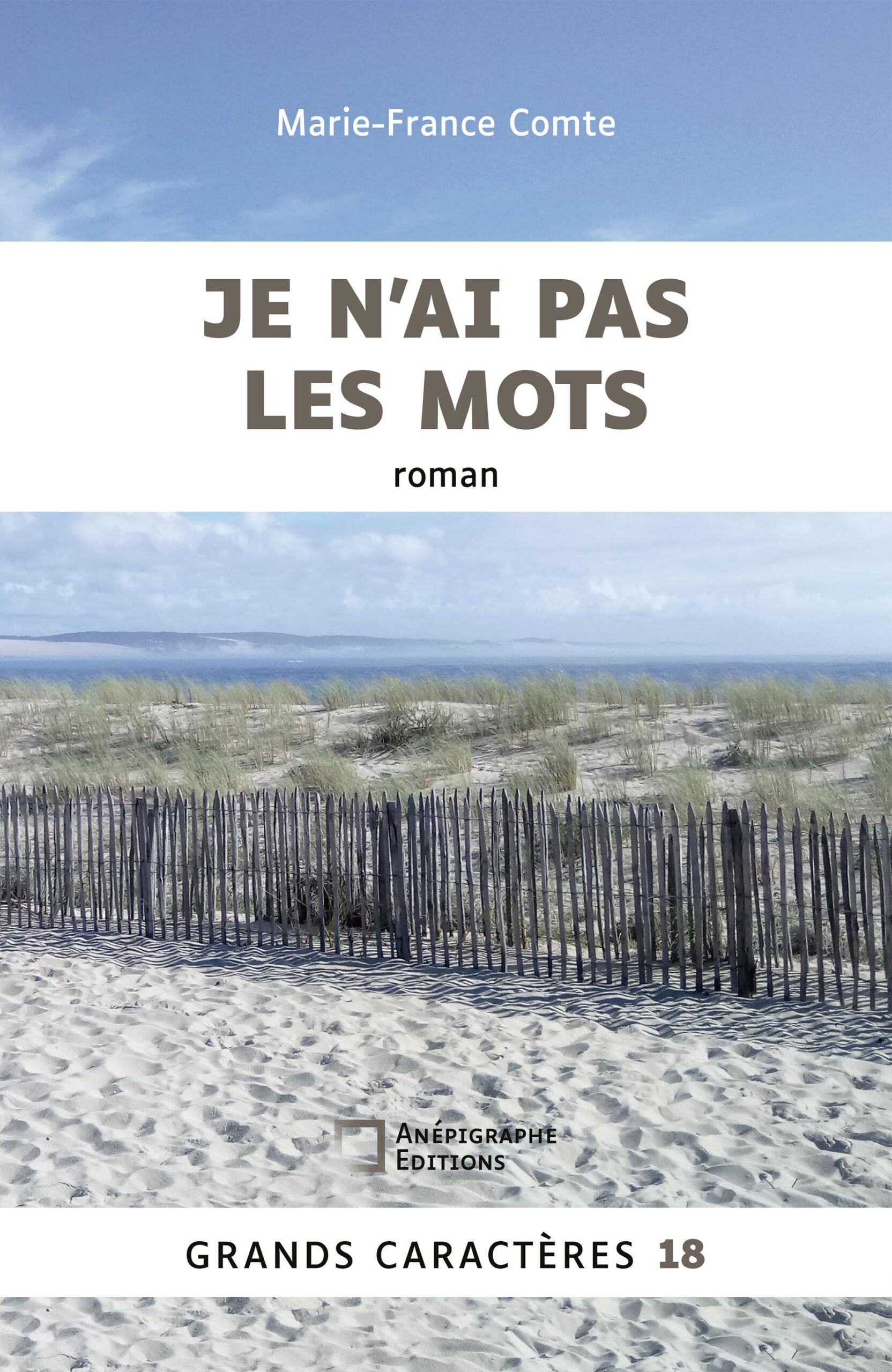 Couverture du livre « Je n’ai pas les mots » de Marie-France Comte, édition en grands caractères.