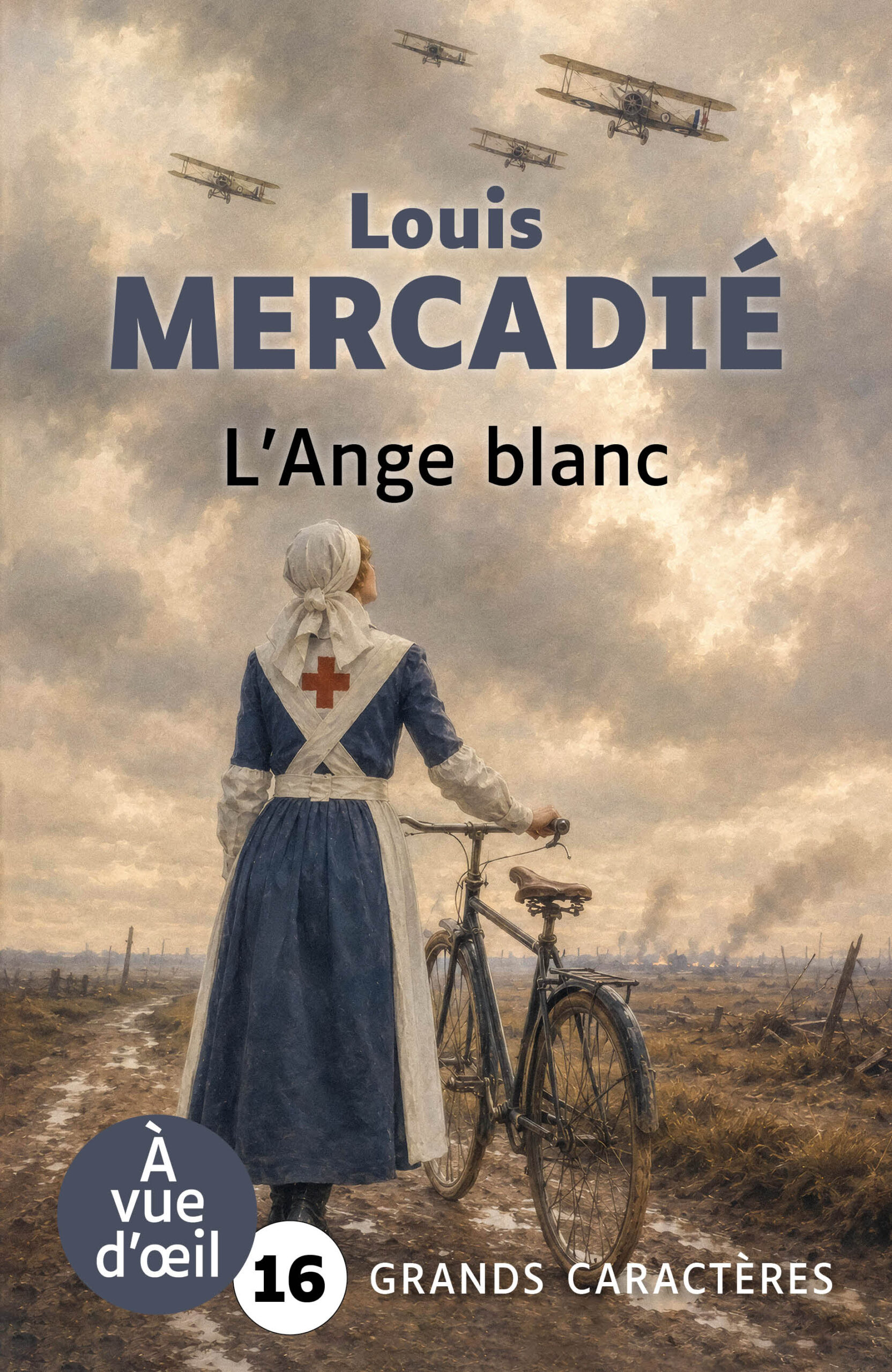 Couverture du livre « L’Ange blanc » de Louis Mercadié, édition en grands caractères.