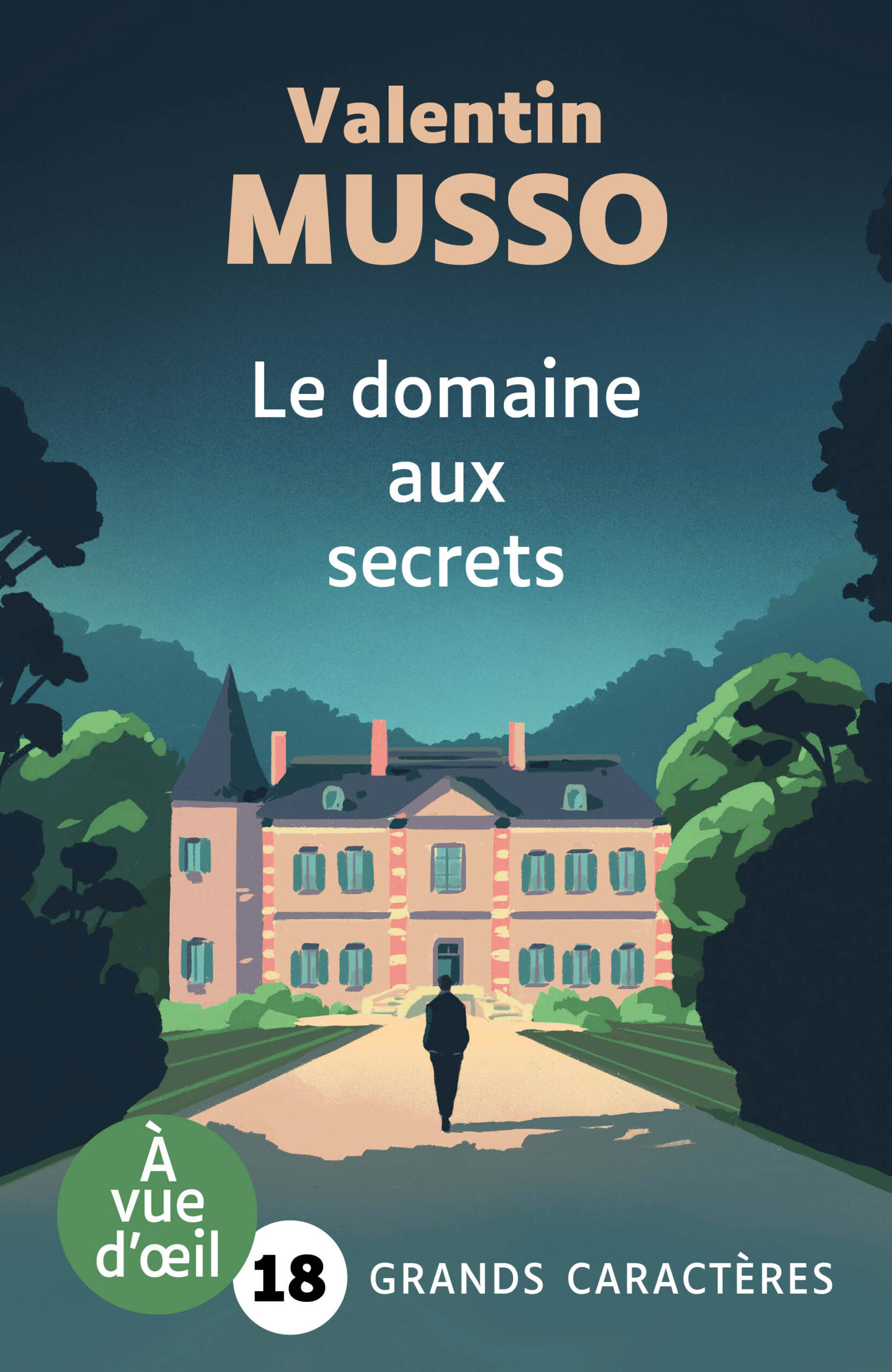 Couverture du livre « Le Domaine aux secrets » de Valentin Musso, édition en grands caractères.